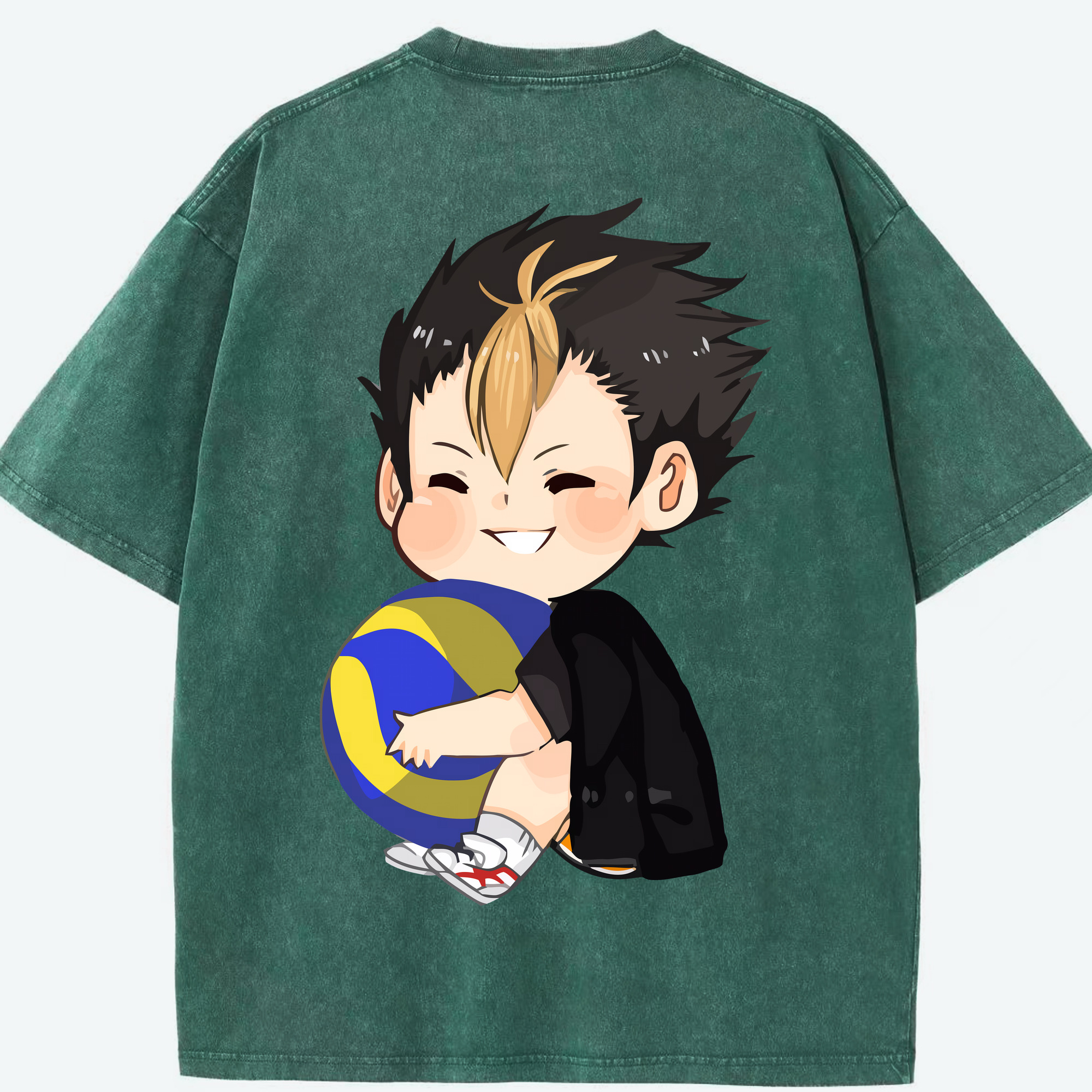 （画像用） ハイキュー!! Haikyu!! 綿100% ヴィンテージ風 半袖Tシャツ（背面プリント）